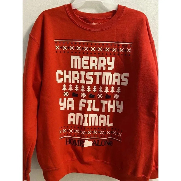 HOME ALONE MERRY CHRISTMAS FLITHY ANIMAL SWEATSHIRT - SIZE MED NEW WITHOUT TAG - Picture 1 of 5
